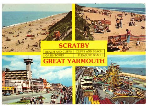 Scratby Great Yarmouth Norfolk England Multiview Rare Postcard 26