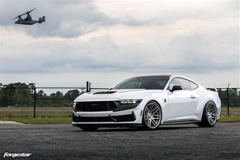 White Ford Mustang Dark Horse Forgestar F14 Bespoke Forgestar