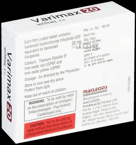 Varimax 20mg Tab At Rs 499stripe Surat Id 2852047478330