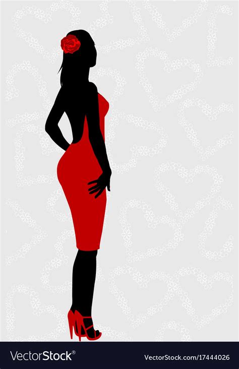 Woman In Red Dress Silhouette