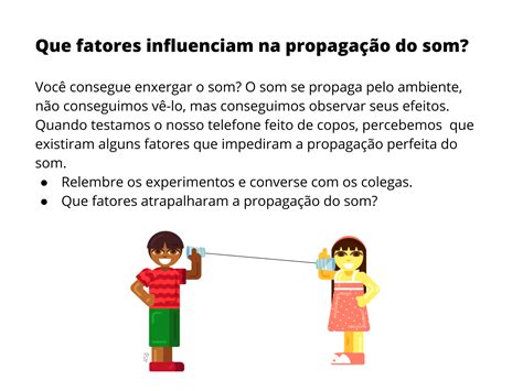 Plano de Aula 3º Ano Fatores que atrapalham a propagação do som