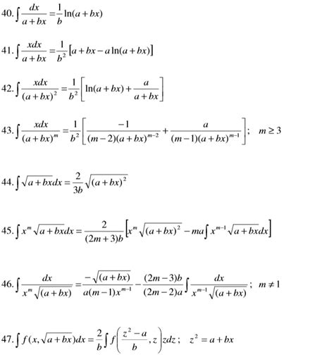 Tabela De Integrais