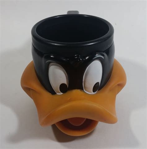 1992 Warner Bros Looney Tunes Daffy Duck Plastic Coffee Cup Mug Cartoon Collectible Mugs