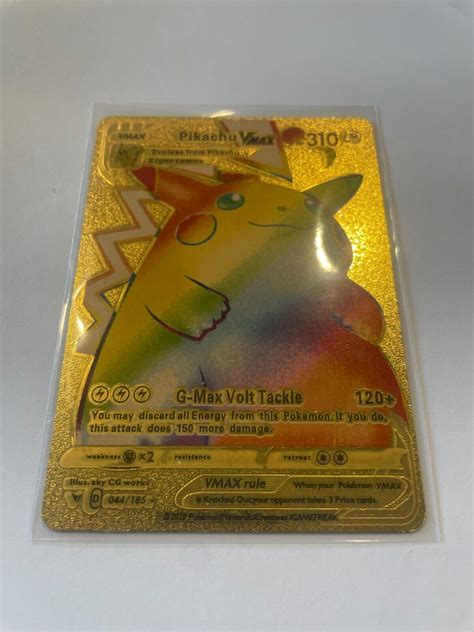 Rainbow Pikachu VMAX Gold Metal Pikachu Pokemon Card Values MAVIN