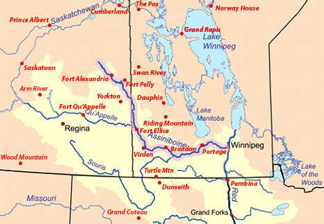 Assiniboine River Canada Map Cristy Claudetta