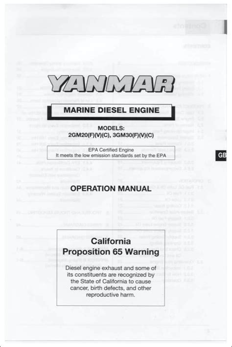 Yanmar 2GM20 marine diesel engine Operation Manual - MARINE DIESEL BASICS