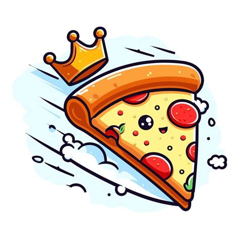 Premium Vector Flying Slice Of Pizza Vector Illustration