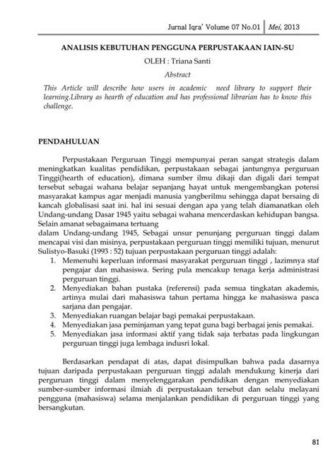 Pdf Analisis Kebutuhan Pengguna Perpustakaan Iain Kerja Pelayanan