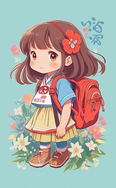 Premium AI Image | A kindergarten anime girl