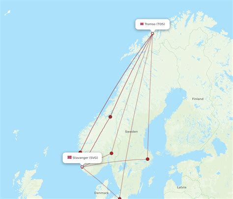 All Flight Routes From Stavanger To Tromso Svg To Tos Flight Routes