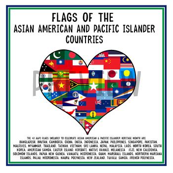 AAPI Country Heart Flags | Asian American Pacific Islander Month ...