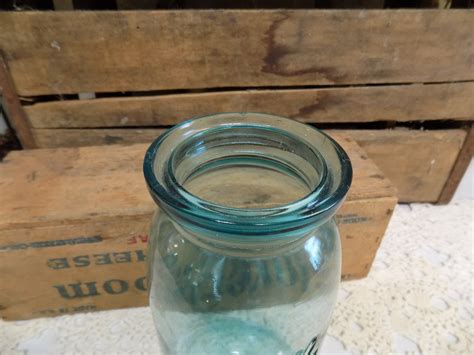 1 Antique Aqua Blue Ball Standard Wax Seal Quart Sized Jar Etsy