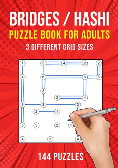 Bridges Puzzle Book for Adults: 144 Hashi Puzzles | 3 Different Grid ...