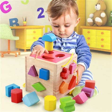 Intelligence Box For Shape Sorter Cognitive And Matching Wooden