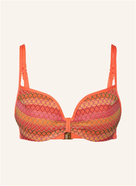 Marie Jo B Gel Bikini Top Almoshi Mit Glitzergarn In Neonorange Lila Gr N