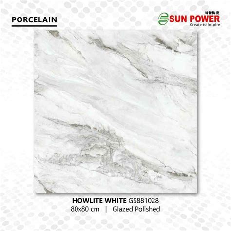 jual granit lantai glazed polished  howlite white sun power