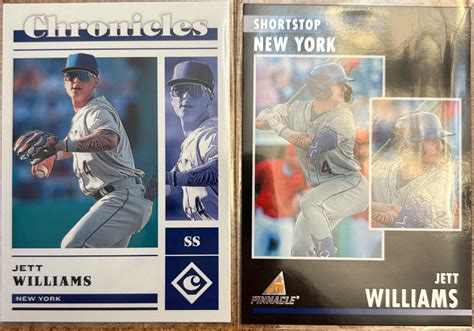 Jett Williams 2023 Panini Chronicles And Pinnacle Prospect Cards Ny Mets