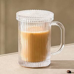 Amazon Lysenn Clear Glass Coffee Mug Classic Vertical Stripes