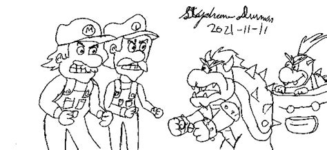 Mario And Luigi Vs Bowser And Bowser Jr By Stephdumas On Deviantart