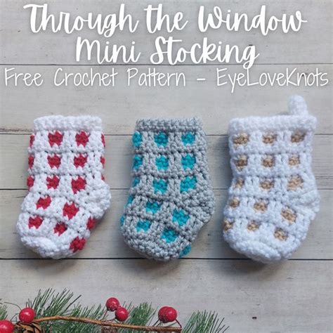 Through The Window Mini Stocking Free Crochet Pattern Mosaic