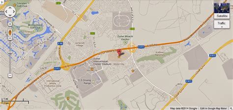 UAE Dubai Metro City Streets Hotels Airport Travel Map Info: Detail Dubai Autodrome Location Map