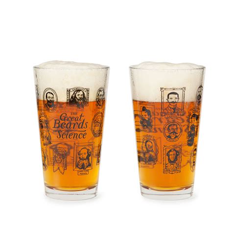 Great Beards Of Science Pint Glass Nerd Ts Uncommon Goods