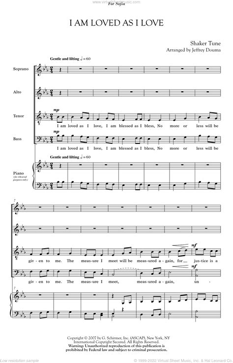 I Am Loved As I Love Sheet Music For Choir Satb Soprano Alto Tenor