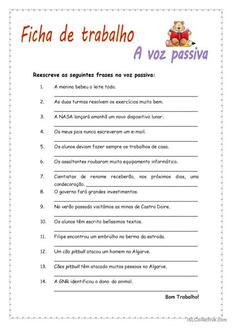 A voz passiva Português PLE apostilas pdf doc