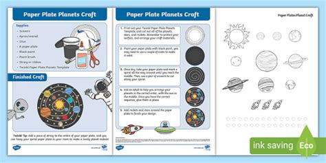 FREE Paper Plate Planets Craft Profesor Hizo Twinkl