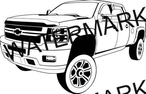 Lifted Chevy Truck Drawings