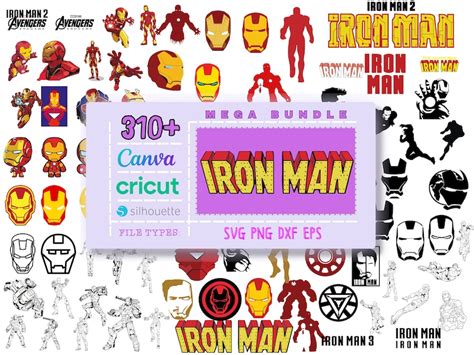 Iron Man Svg Bundle Superhero Layered Movie Avengers Dxf Eps Svg Png Silhouette Etsy