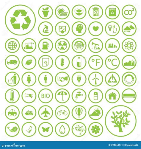 Ecology And Recycle Icons Vector Eps10 Stock Vector Illustration Of