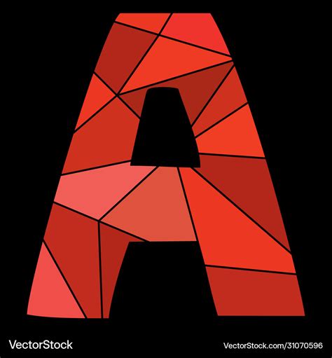 A red alphabet letter isolated on black background