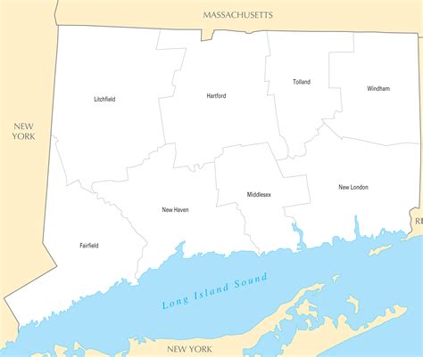 Connecticut County Map - MapSof.net