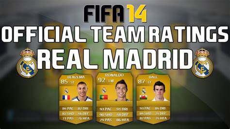 Official Real Madrid Team Ratings Card Comparisons Fifa 14 Ultimate