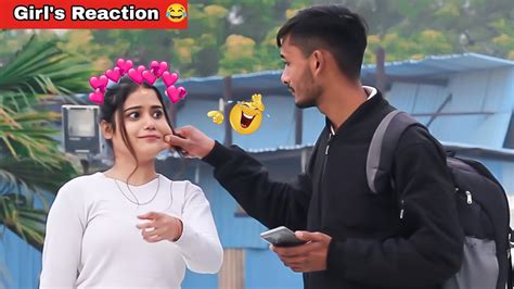 Pulling Strangers Cheeks Prank On Cute 😍girls Kundan Mandal Youtube