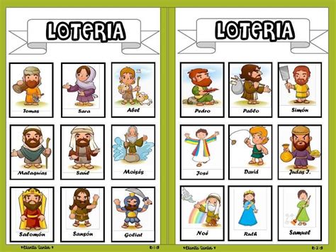 Loteria Personajes Biblicos PDF Deportes y recreación Sunday