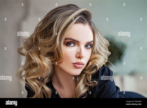 Beautiful smart woman face, close up portrait Stock Photo - Alamy