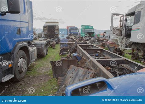 Abandon For Years And Old Trucks Rusts On A Truck Graveyard Stock Image