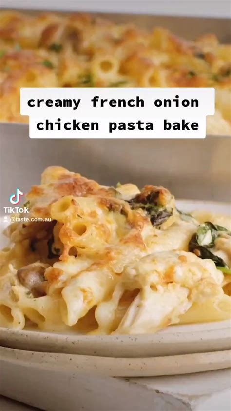 Creamy French Onion Chicken Pasta Bake Recipe