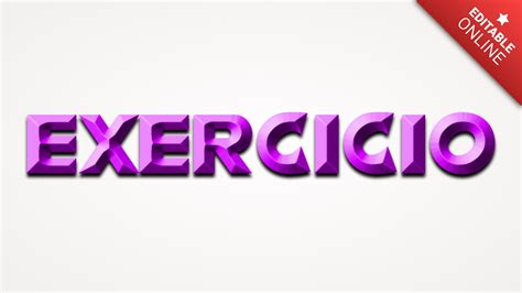 exercicio purple beveled text effect generator