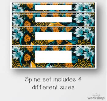 Editable Binder And Spines Set Exotic Blooms By A Teacher S Workshop