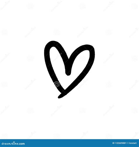 Vector Hand Drawn Simple Cute Heart Illustration Stock Illustration ...