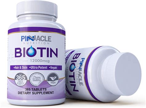 Biotin 12000mcg 365 Tablets Uk Made High Strength Hair Skin And Nail Supplement