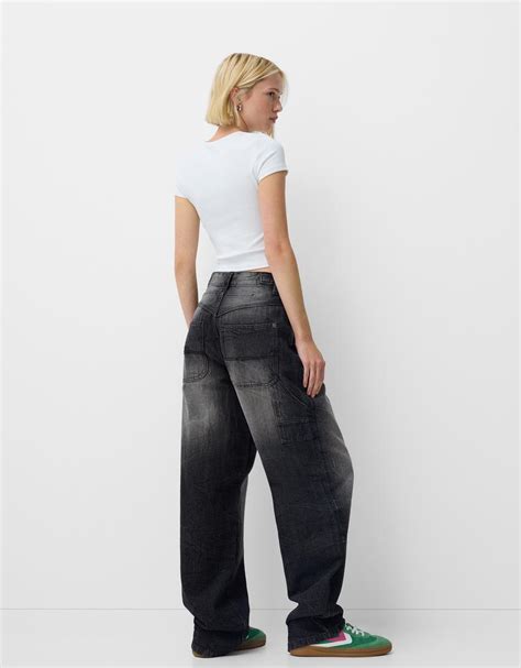 Adjustable Balloon Fit Carpenter Jeans Women Bershka