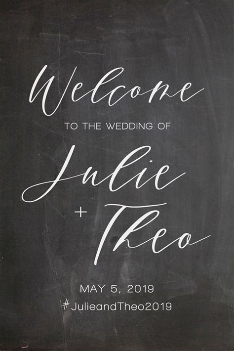 Chalkboard Wedding Welcome Sign Printable Template 034 Etsy Wedding