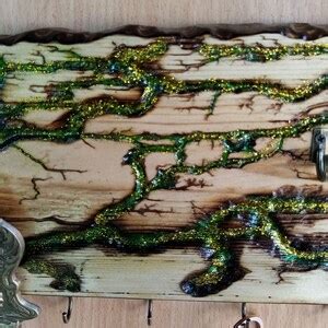 Lichtenberg Figures Green Lightning Fractal Burnt Wood Wooden Etsy