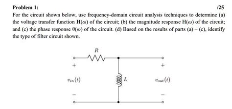 Solved Problem For The Circuit Shown Below Use Frequency