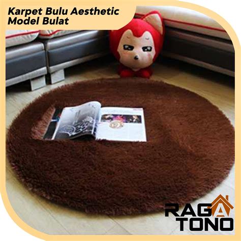 Jual Karpet Bulu Kamar Tidur Aesthetic Bentuk Bulat Diameter Cm