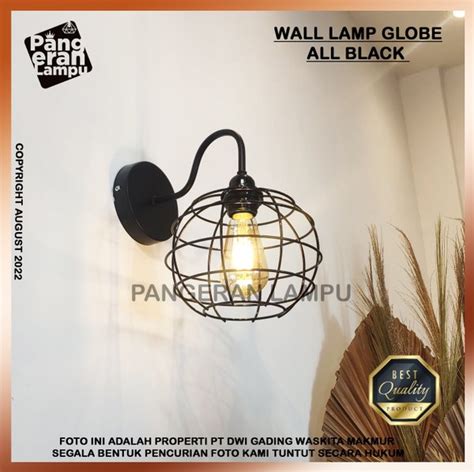 Jual Lampu Dinding Wall Lamp Minimalis Industrial Type Globe Black